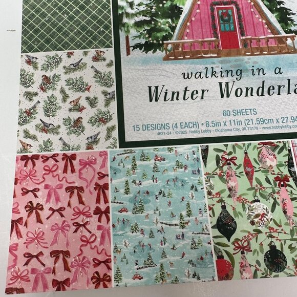 Walking in a Winter Wonderland Christmas Scrapbook Paper Pad 60 Sheets 8.5x11 P - Picture 4 of 16